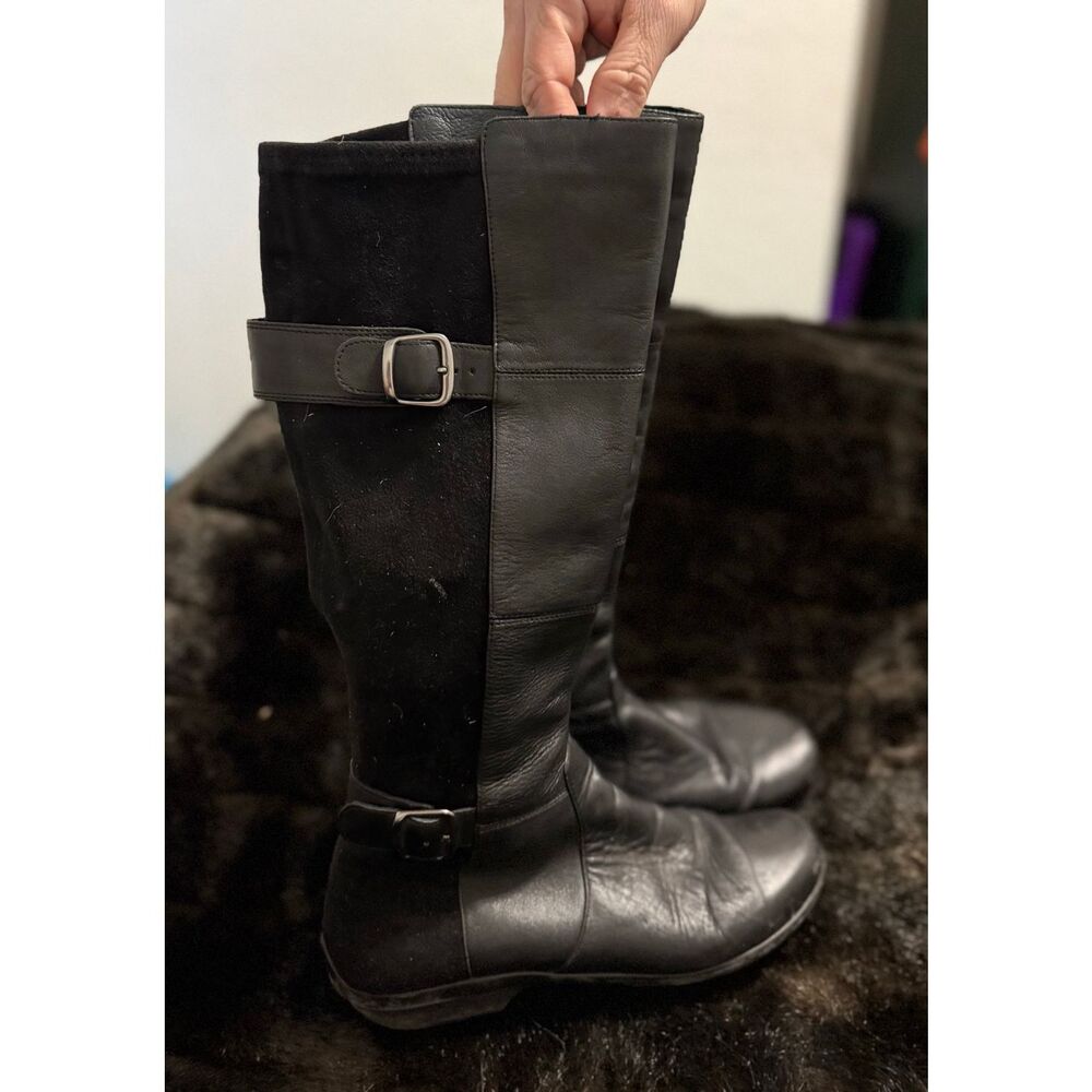 Dansko‎ 40 Women's Odessa Boot Black Nappa leather riding boots sz 9.5